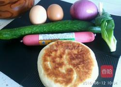 火腿馍丁鸡蛋饼（二人份）的做法图解1