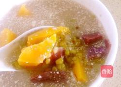 椰奶紫薯绿豆汤的做法图解4