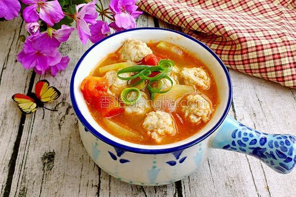 冬瓜番茄肉丸汤的做法_冬瓜番茄肉丸汤的做法