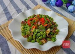 鲜黄豆炒腊肉的做法图解6
