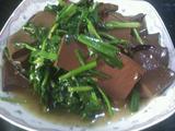 韭菜炒鸭血