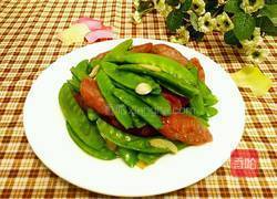 荷兰豆炒腊肠的做法图解6