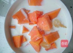 木瓜炖牛奶的做法图解4