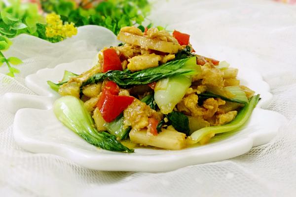 小青菜炒年糕
