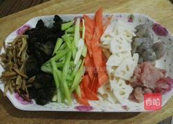 木耳虾仁炒时蔬的做法图解1