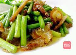 蒜苔炒腊肉的做法图解7