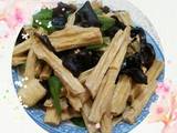 青椒木耳炒腐竹