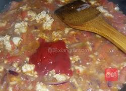 番茄肉酱意面配香蒜煎烟熏火腿的做法图解12
