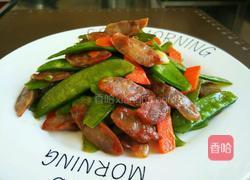 荷兰豆炒腊肠的做法图解8