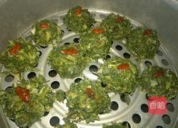翡翠荠菜丸子的做法图解2