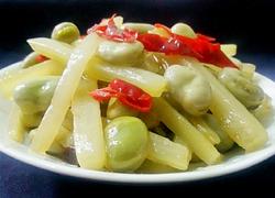 泡椒牛皮菜炒蚕豆