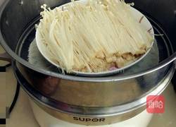 金针菇蒸红剁椒肉沫的做法图解4