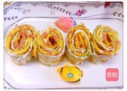 鸡蛋火腿卷饼的做法图解4