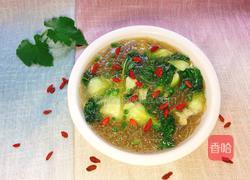 青菜枸杞粉丝汤的做法图解7