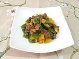 彩椒炒牛肉粒