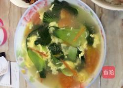 青菜番茄蛋汤的做法图解4