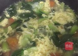 青菜番茄蛋汤的做法图解3