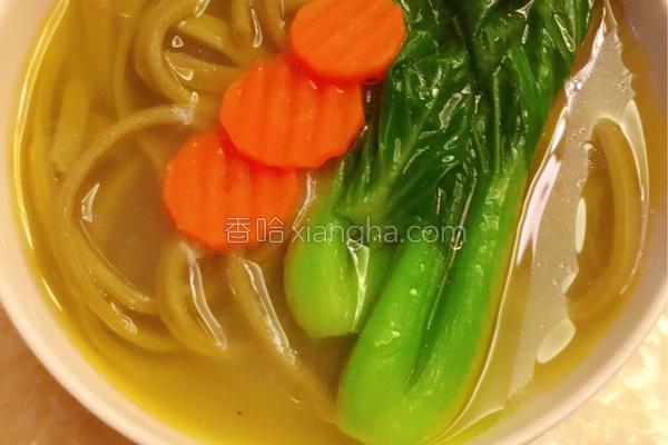 牦牛骨汤青菜手擀面的做法_牦牛骨汤青菜手擀