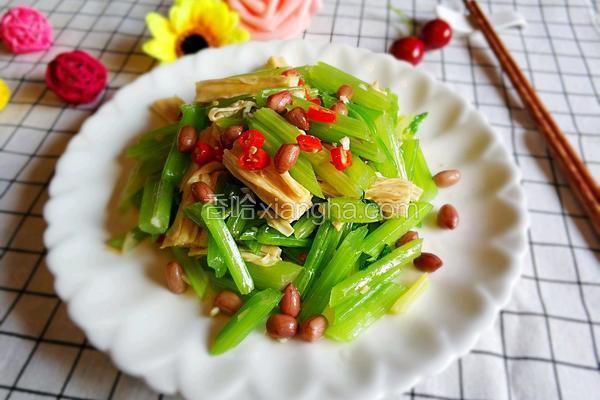 芹菜花生拌腐竹的做法 菜谱 香哈网
