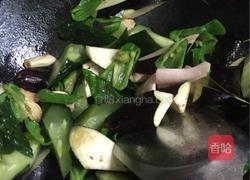 青椒黄瓜烧茄子的做法图解3