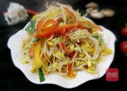 彩椒炒豆芽的做法图解6