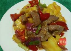 波萝炒牛肉的做法图解5