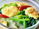 粉条鸡蛋炖菠菜