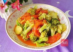 西红柿炒西兰花的做法图解11
