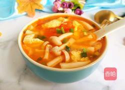 夏日轻食茄汁菌菇豆腐汤的做法图解1