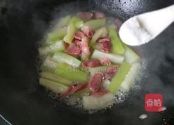 腊肠炒地蒲的做法图解4