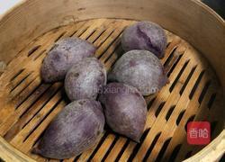 红豆紫薯包子的做法图解1