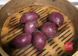 紫薯燕麦甜甜圈的做法图解1