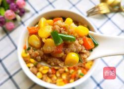 玉米粒炒肉沫的做法图解1
