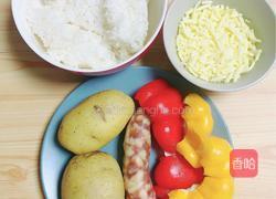 腊肠土豆米饭披萨（平底锅版）的做法图解1