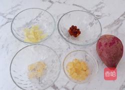 桃胶皂角米雪燕紫薯羹的做法图解1