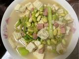 毛豆烧豆腐火腿肠