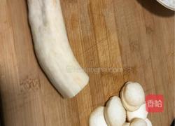 青菜炒元蘑的做法图解2