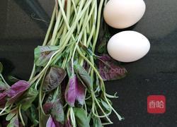 红叶菜炒鸡蛋的做法图解1