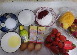 红丝绒草莓裸蛋糕的做法图解1