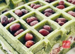 【减脂推荐】软糯拉丝的伪抹茶红豆麻薯华夫饼的做法图解10