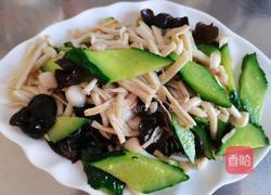 清炒白玉菇黄瓜木耳的做法图解8