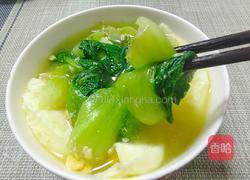 荷包蛋青菜汤的做法图解1