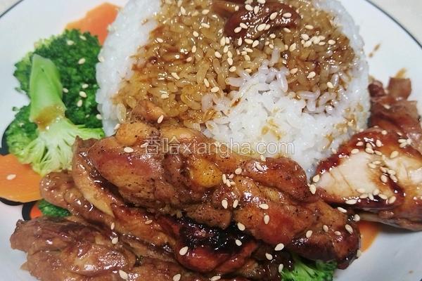 照烧鸡腿饭（自调照烧汁）